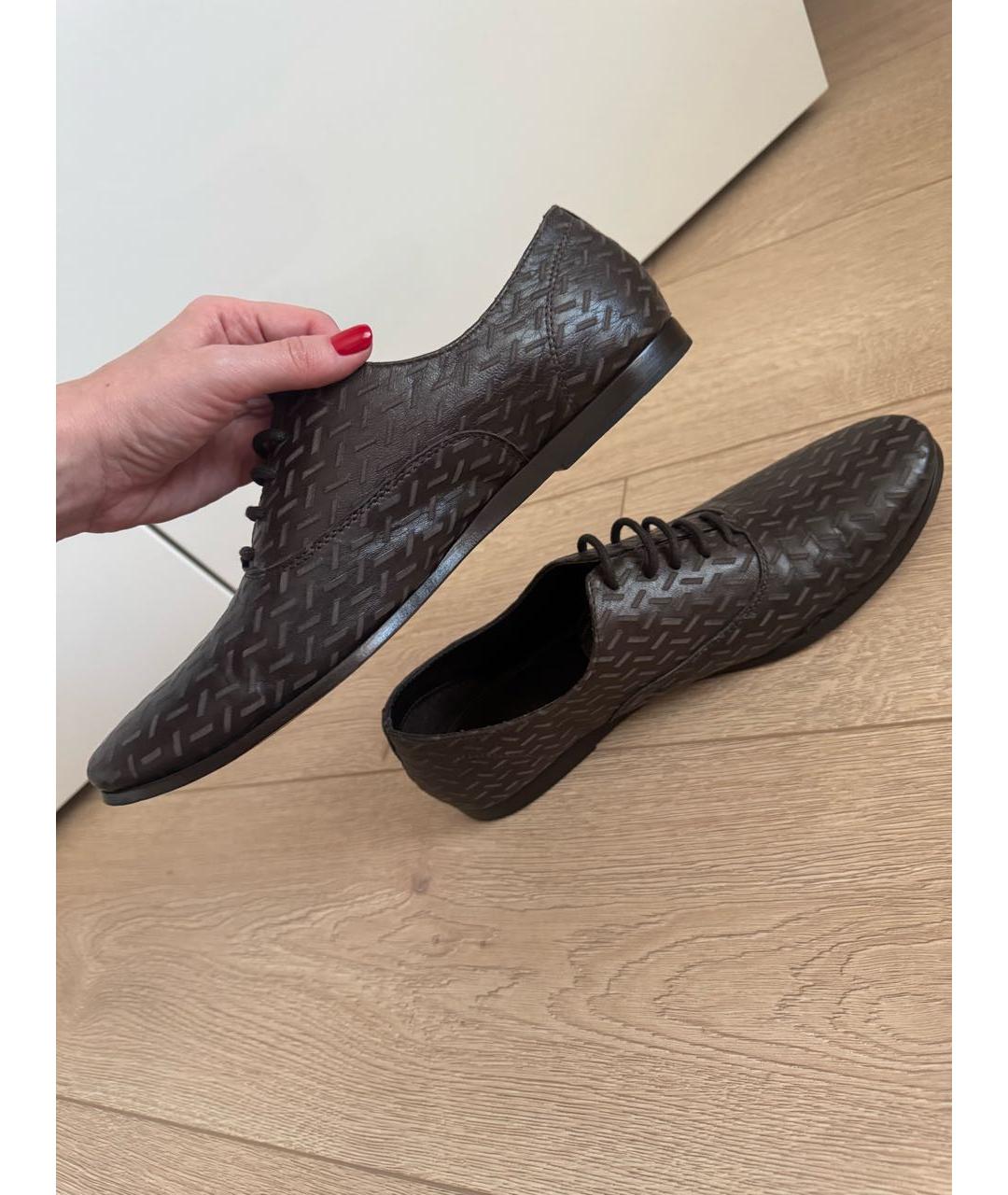 GIORGIO ARMANI Коричневые кожаные туфли, фото 8