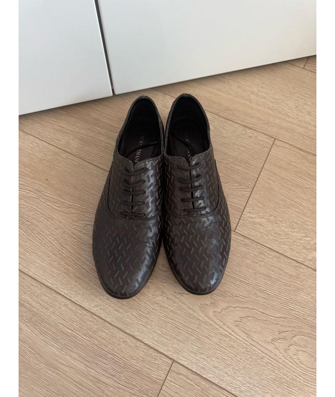 GIORGIO ARMANI Коричневые кожаные туфли, фото 3