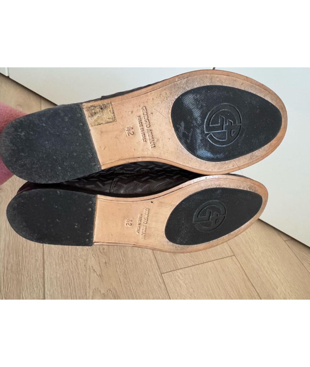 GIORGIO ARMANI Коричневые кожаные туфли, фото 5