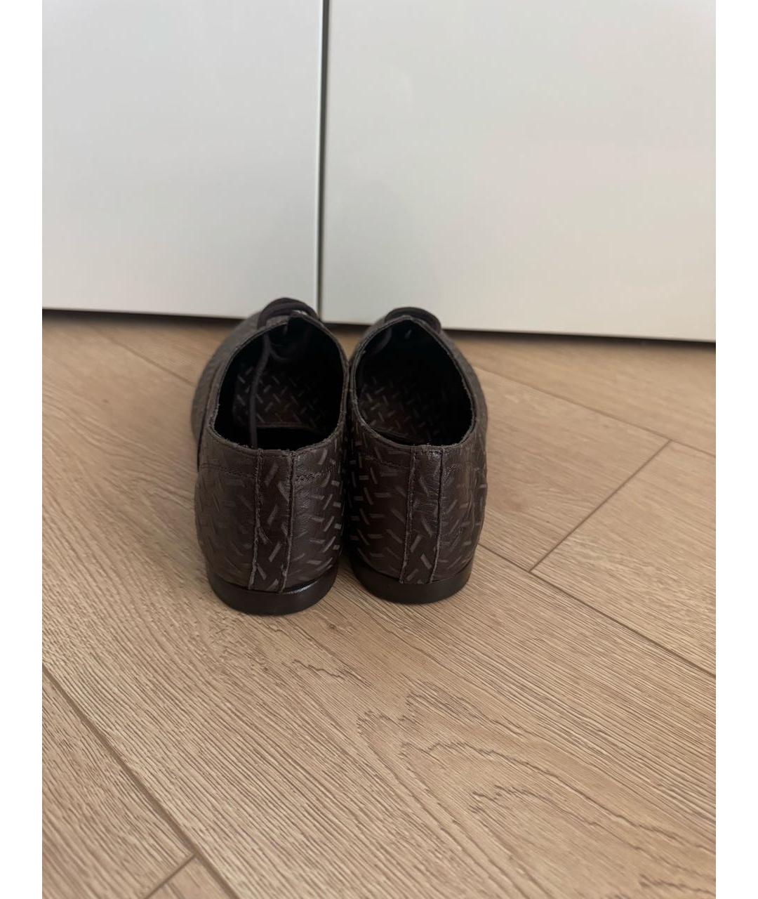 GIORGIO ARMANI Коричневые кожаные туфли, фото 4
