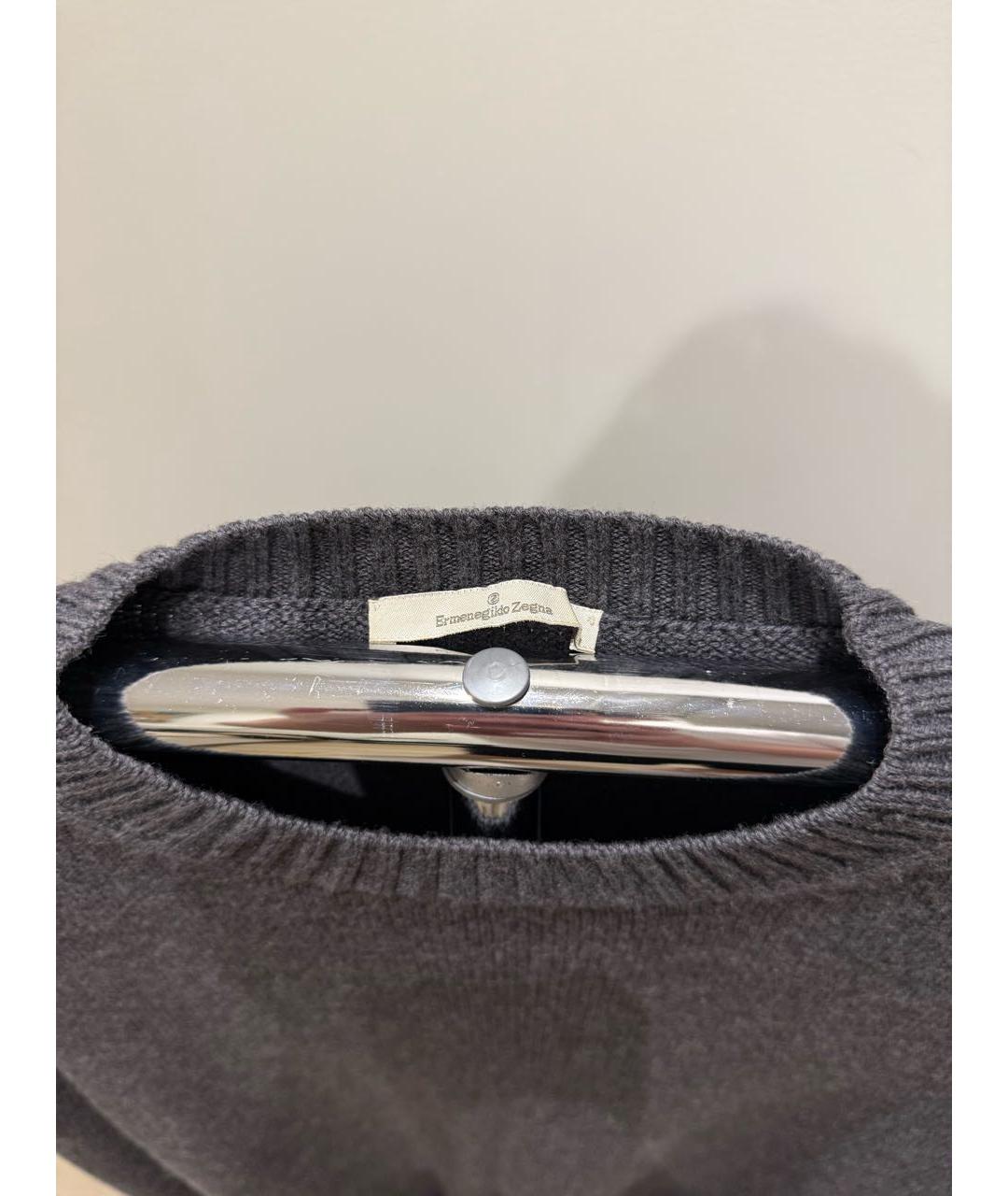 ERMENEGILDO ZEGNA XXX Антрацитовый хлопковый джемпер / свитер, фото 3