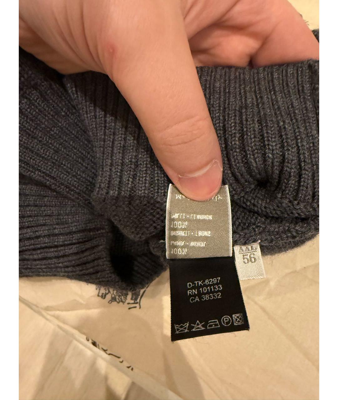 ERMENEGILDO ZEGNA XXX Антрацитовый хлопковый джемпер / свитер, фото 6