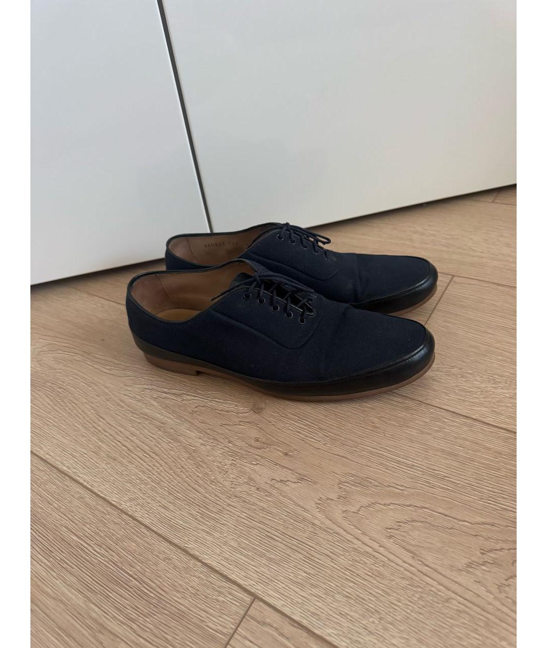 GIORGIO ARMANI Темно-синие текстильные туфли, фото 2