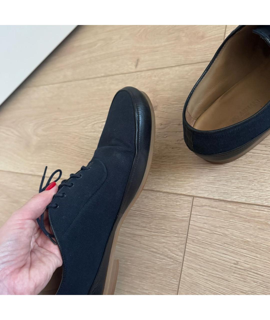GIORGIO ARMANI Темно-синие текстильные туфли, фото 8