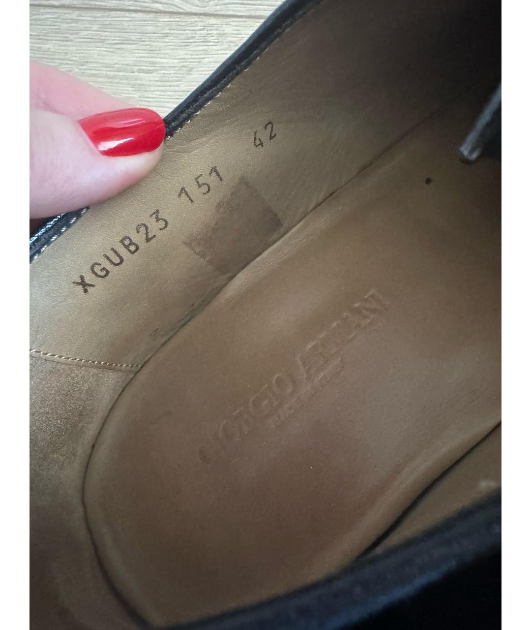 GIORGIO ARMANI Темно-синие текстильные туфли, фото 6