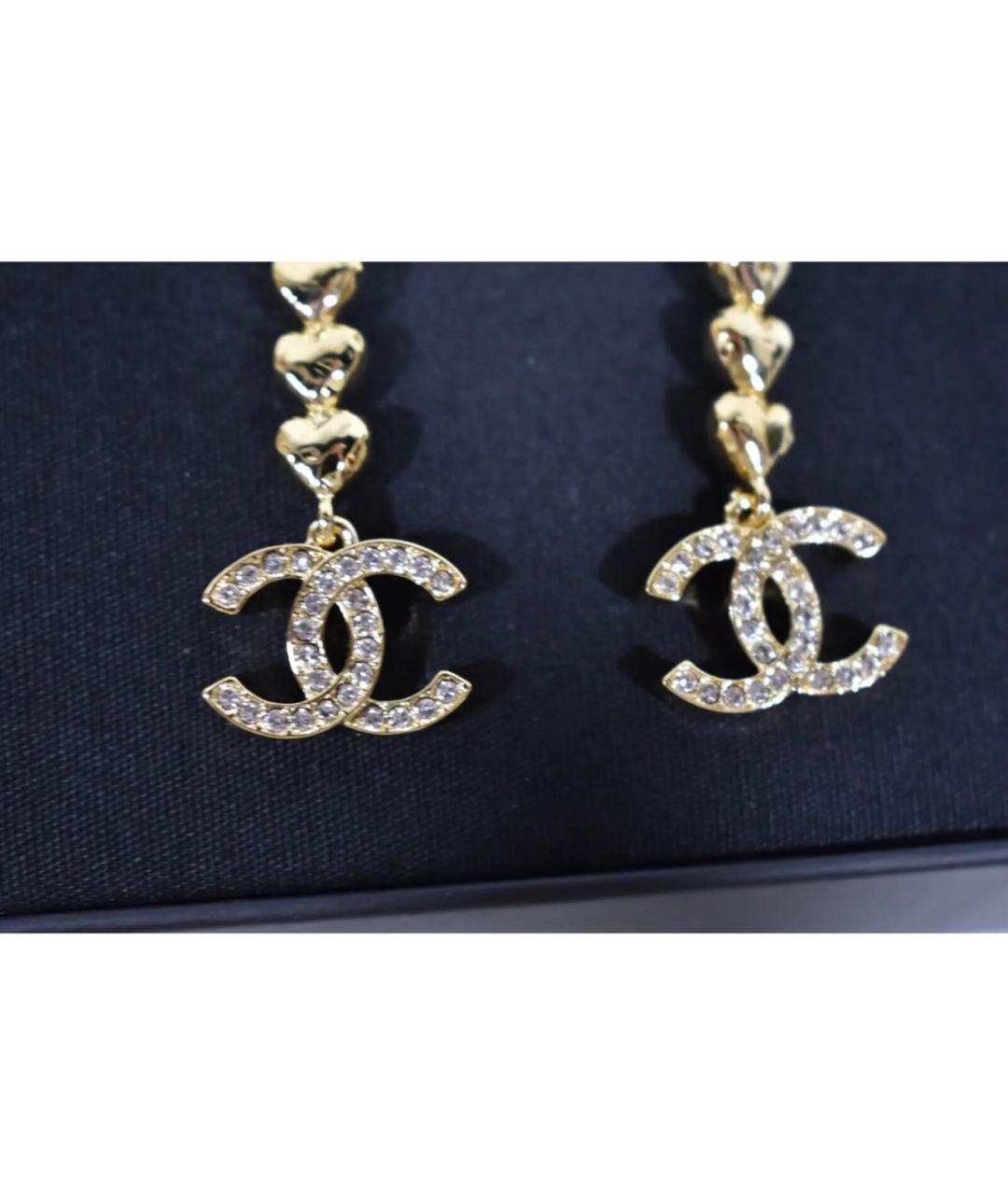 CHANEL Золотые металлические серьги, фото 4