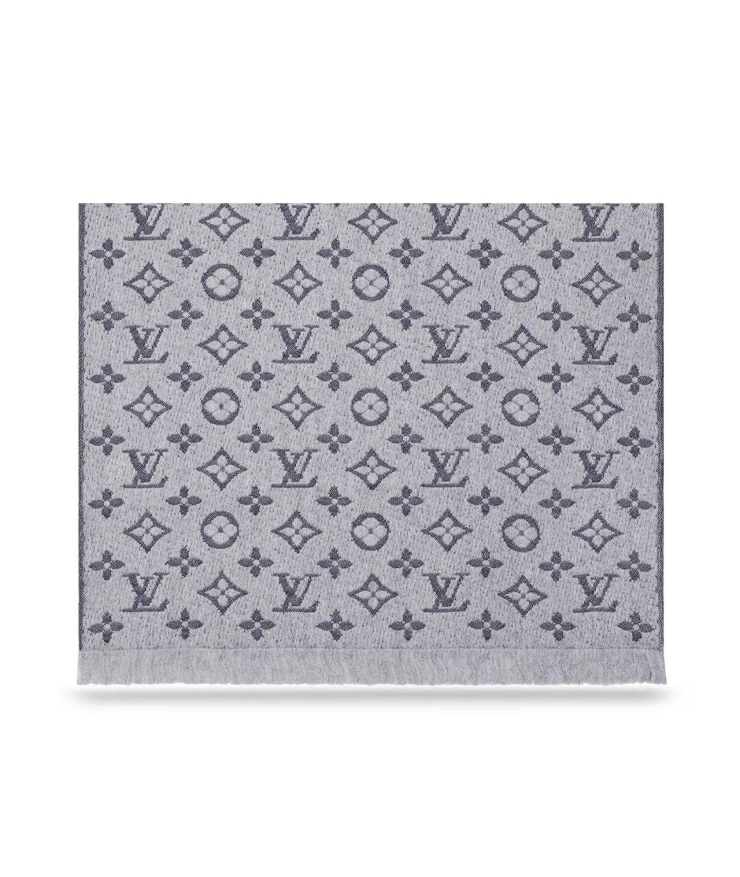 LOUIS VUITTON Серый шерстяной шарф, фото 3