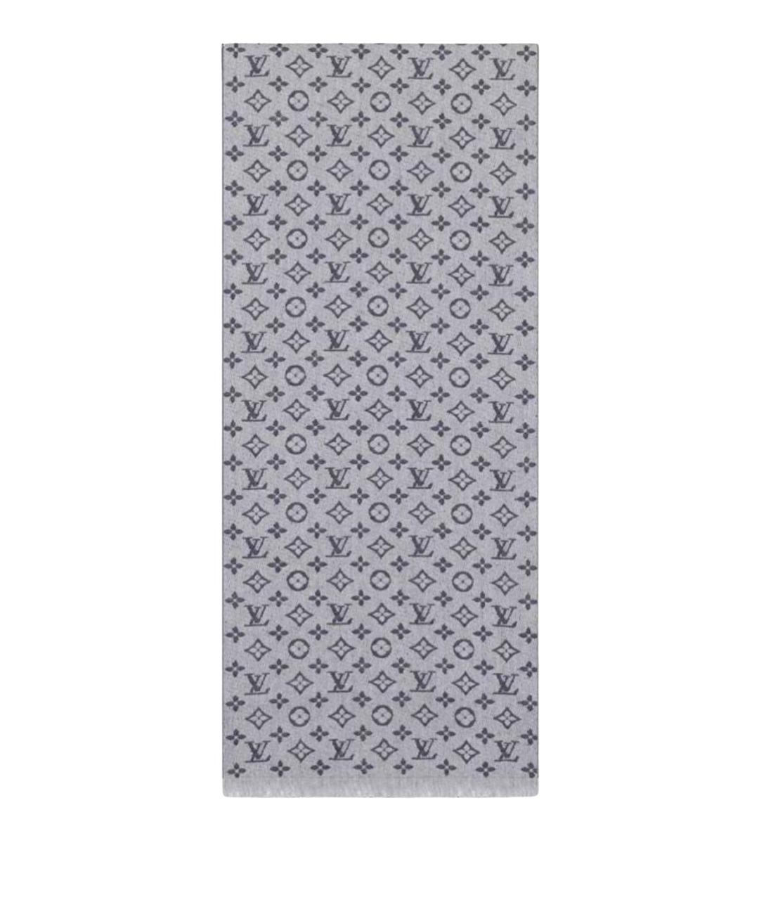 LOUIS VUITTON Серый шерстяной шарф, фото 1