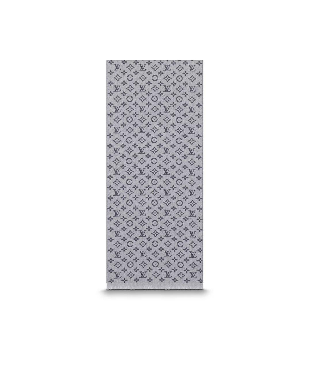 LOUIS VUITTON Серый шерстяной шарф, фото 4