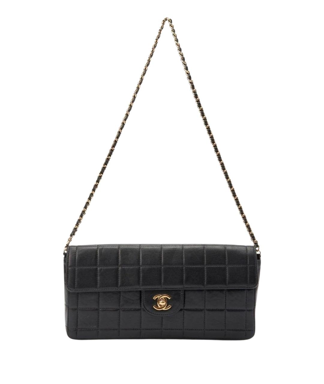 CHANEL Черная кожаная сумка с короткими ручками, фото 1