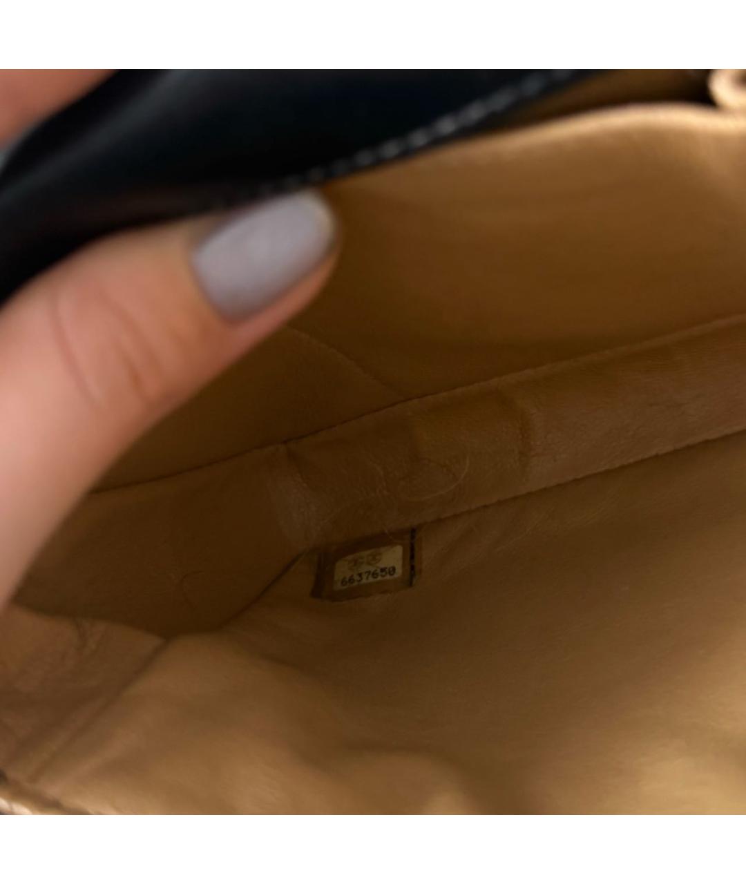 CHANEL Черная кожаная сумка с короткими ручками, фото 8