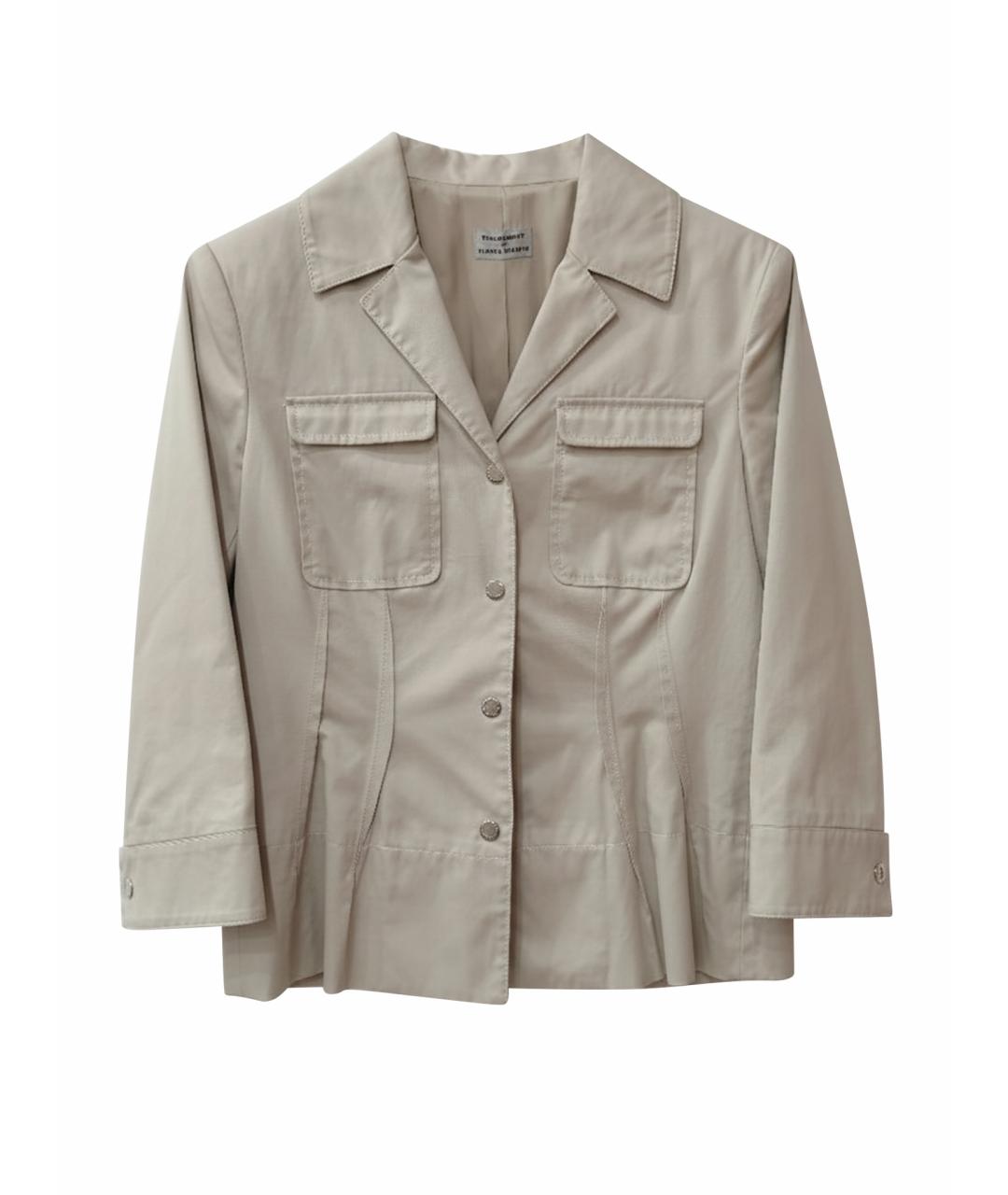 ALBERTA FERRETTI Бежевый хлопковый жакет/пиджак, фото 1