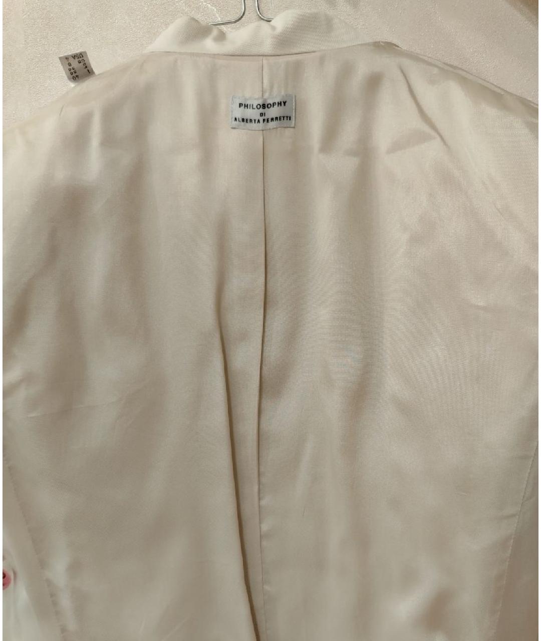 ALBERTA FERRETTI Бежевый хлопковый жакет/пиджак, фото 3