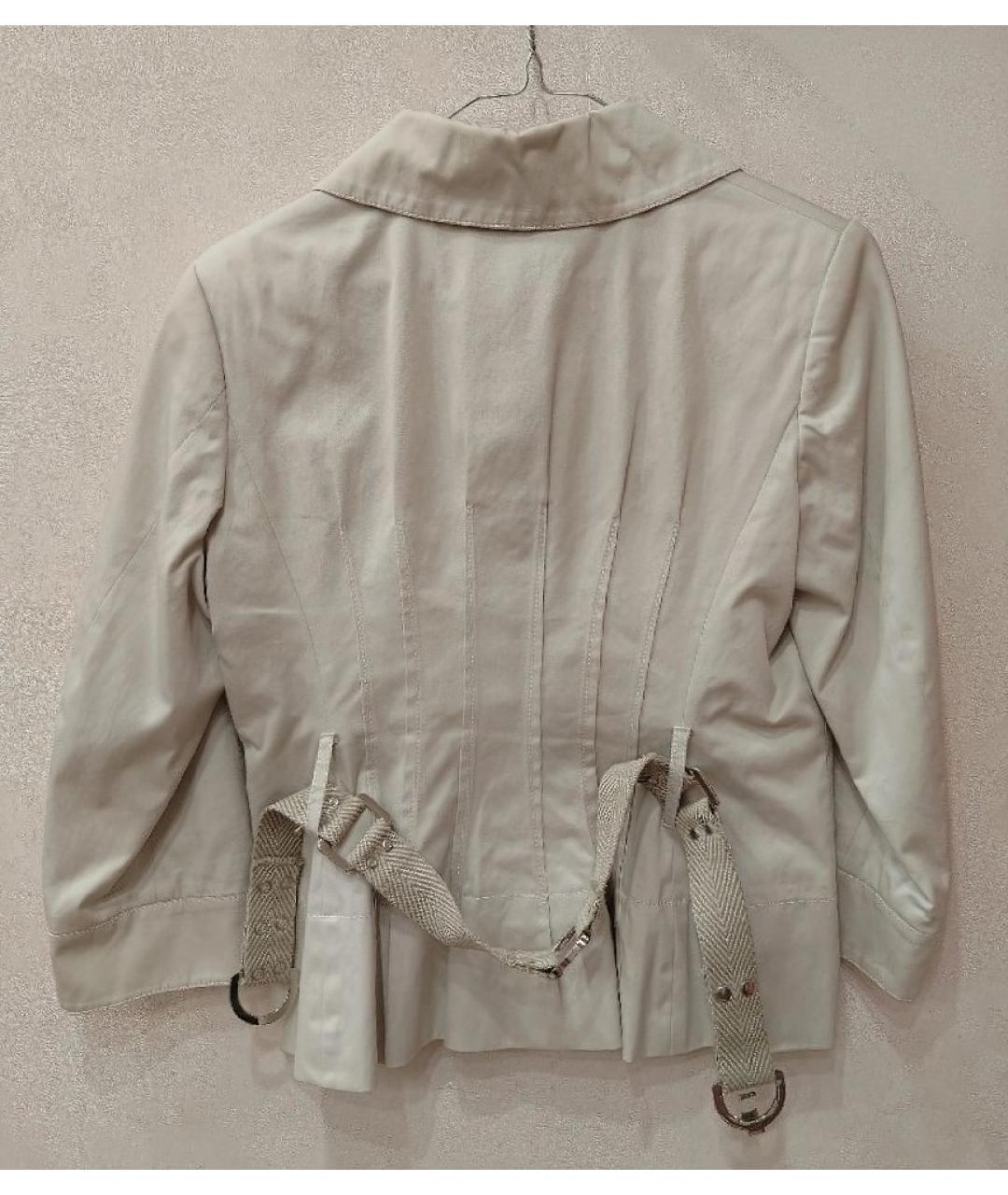 ALBERTA FERRETTI Бежевый хлопковый жакет/пиджак, фото 2