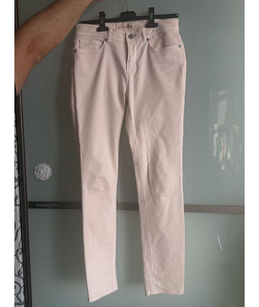 LORO PIANA Розовые хлопковые джинсы слим, фото 6