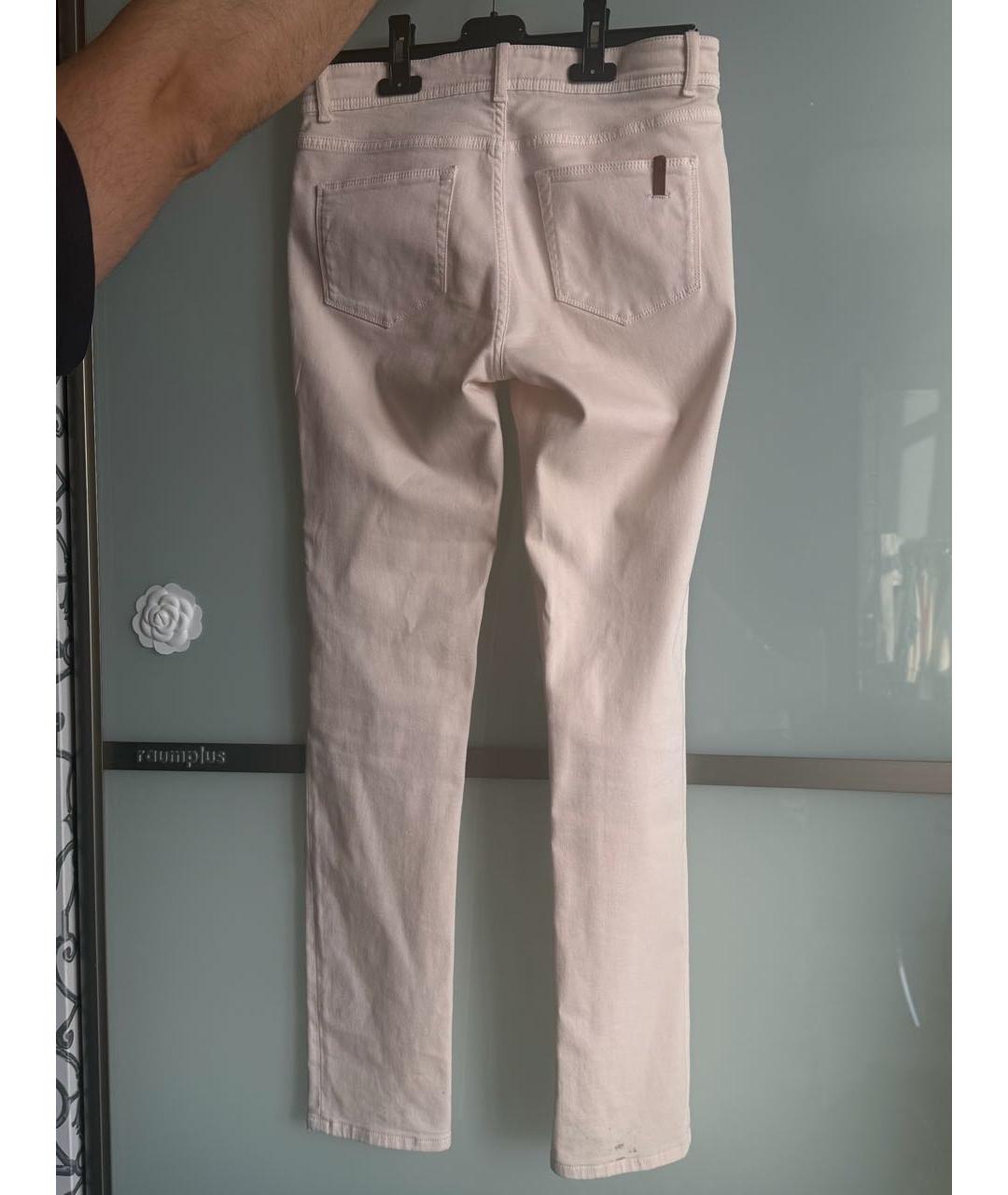 LORO PIANA Розовые хлопковые джинсы слим, фото 2