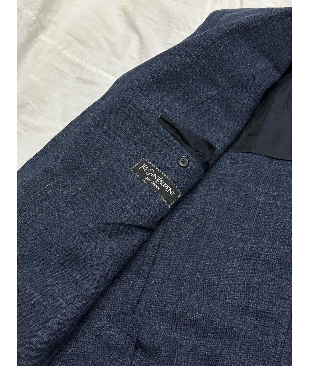 SAINT LAURENT Синий шерстяной пиджак, фото 2