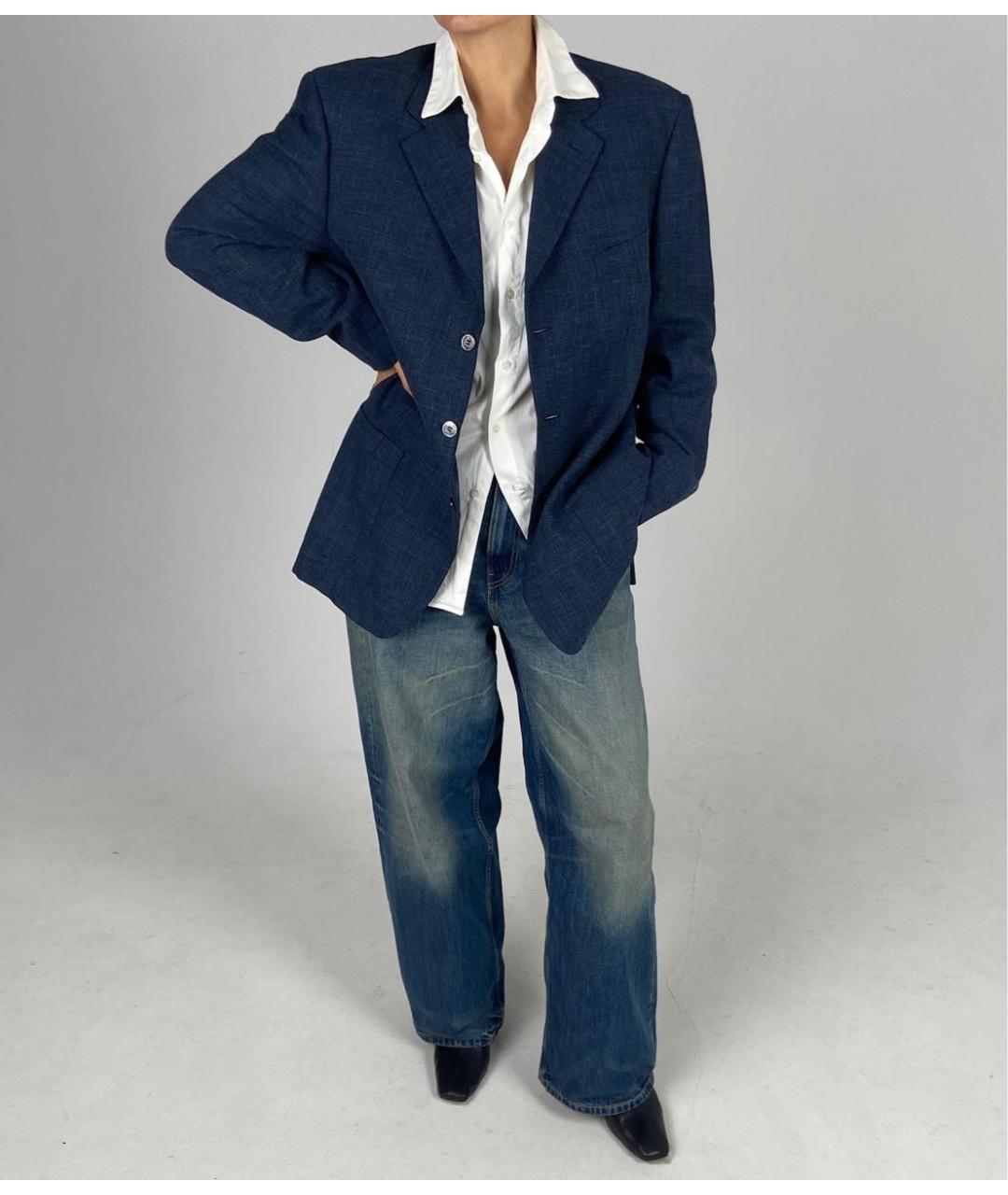 SAINT LAURENT Синий шерстяной пиджак, фото 6