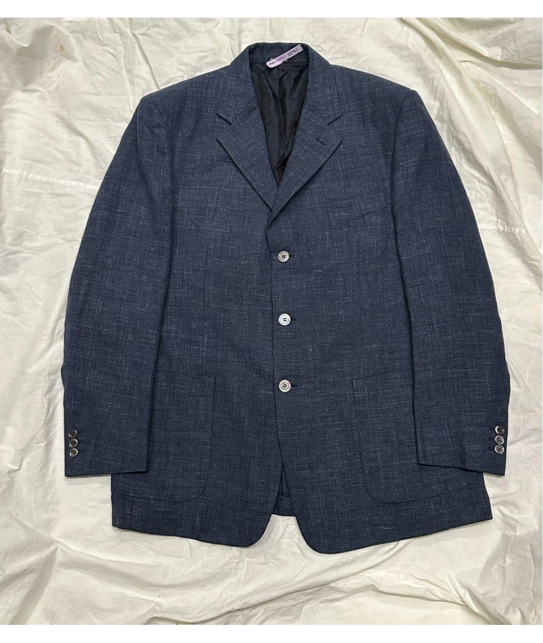 SAINT LAURENT Синий шерстяной пиджак, фото 7