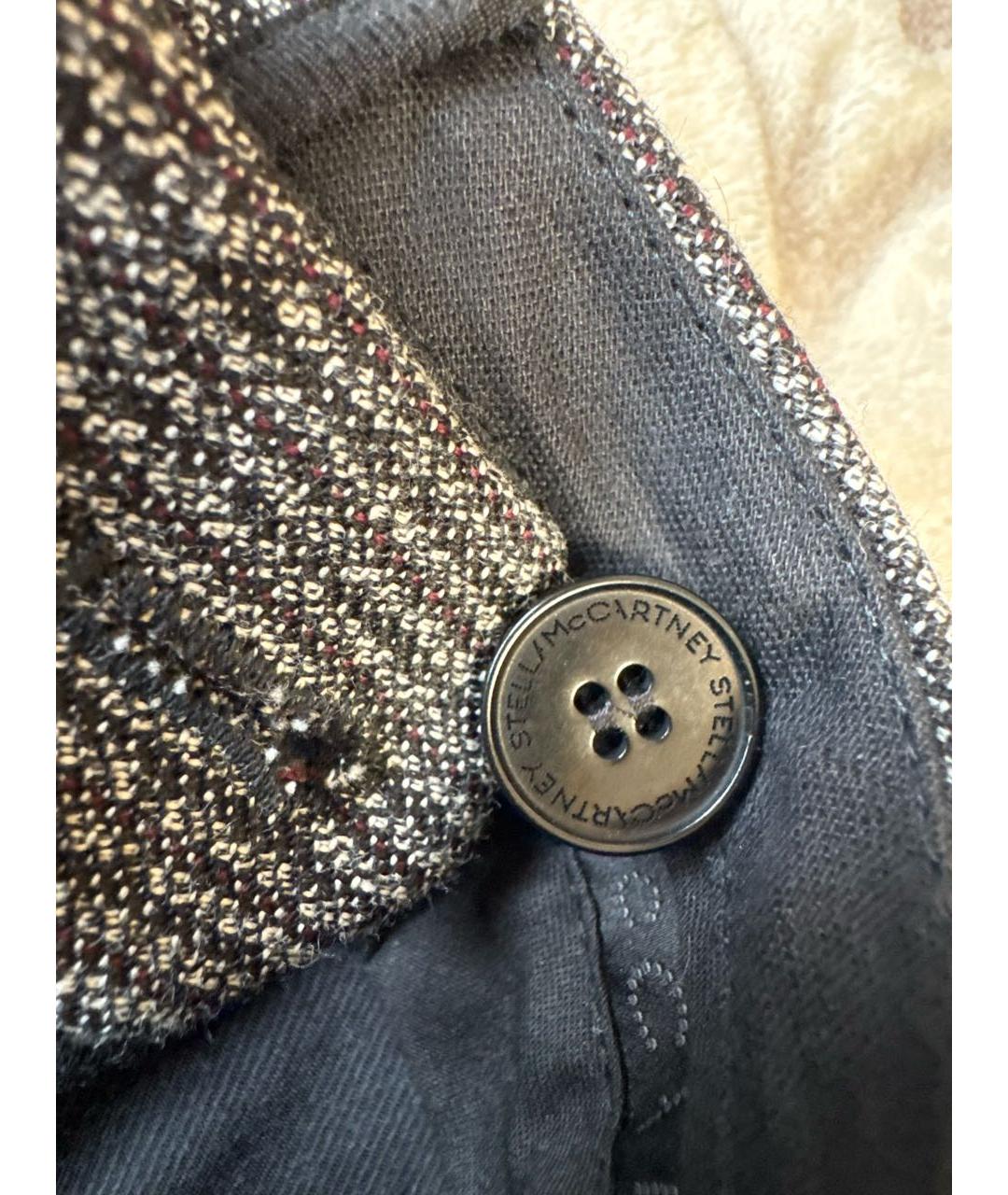 STELLA MCCARTNEY Серые шерстяные прямые брюки, фото 7