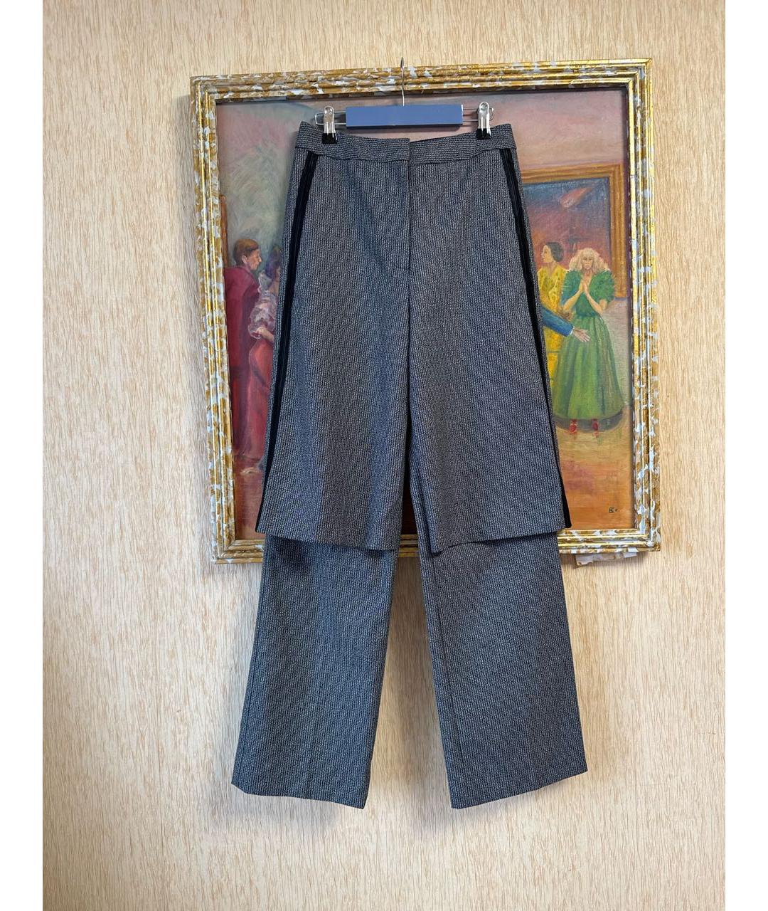 STELLA MCCARTNEY Серые шерстяные прямые брюки, фото 2