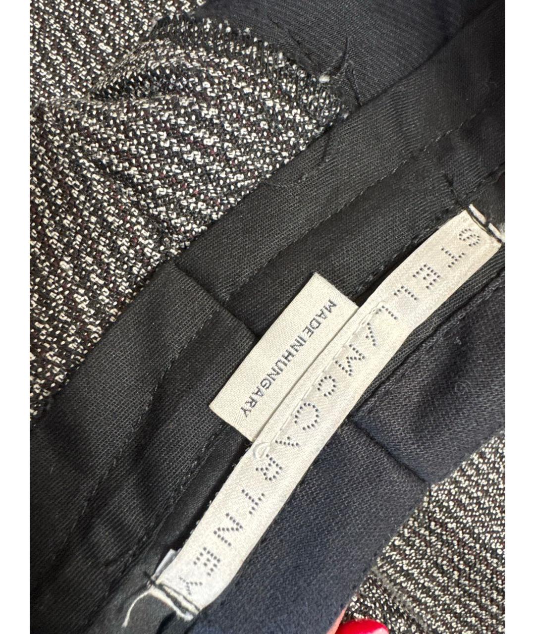 STELLA MCCARTNEY Серые шерстяные прямые брюки, фото 3