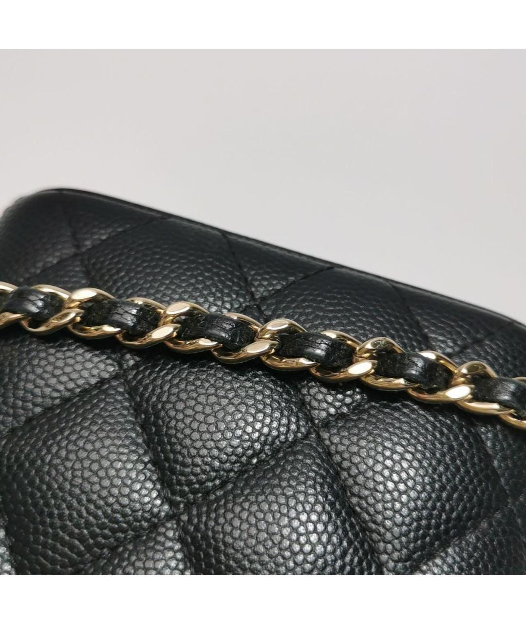 CHANEL Черная кожаная сумка через плечо, фото 6