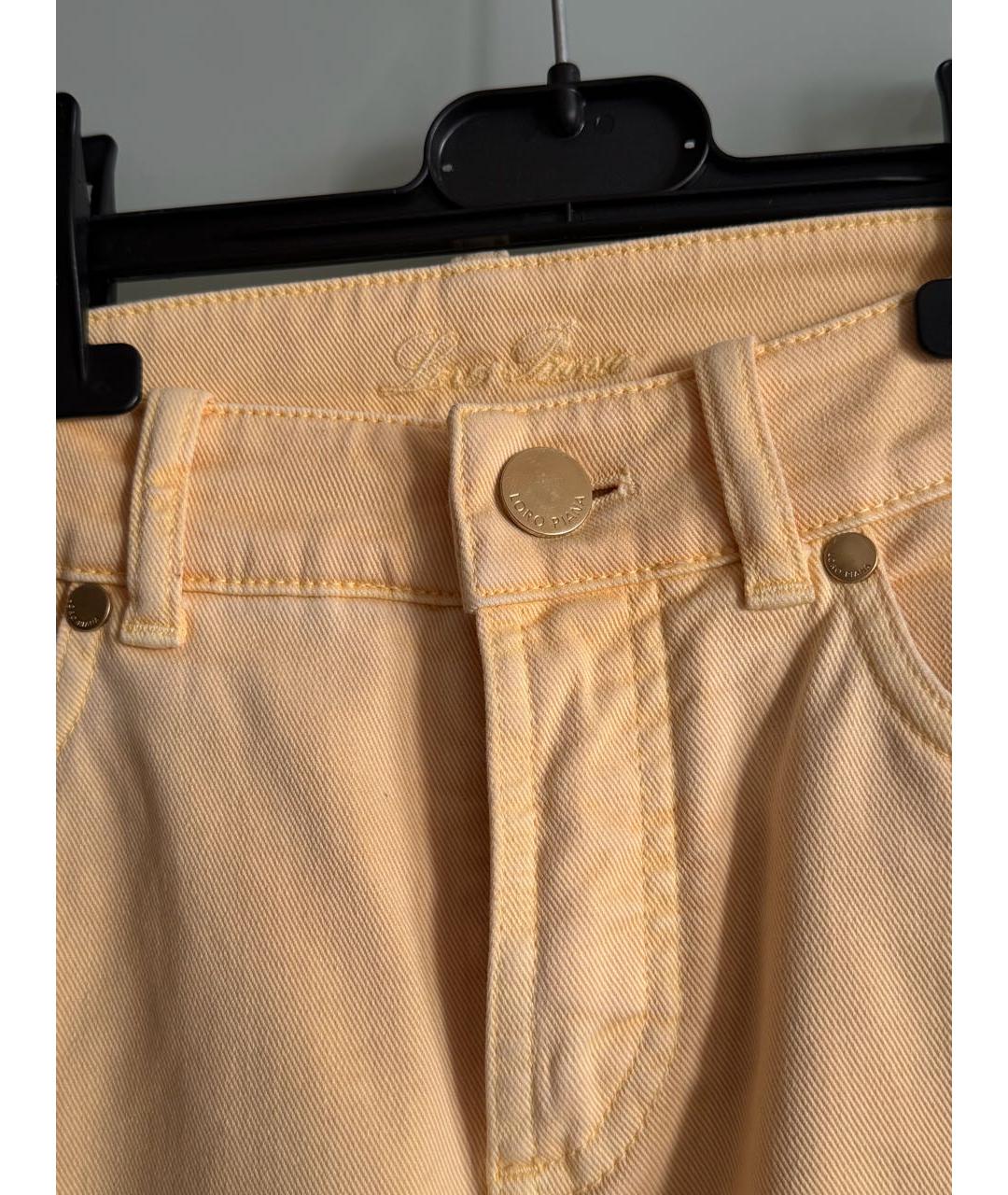 LORO PIANA Желтые хлопковые джинсы слим, фото 3