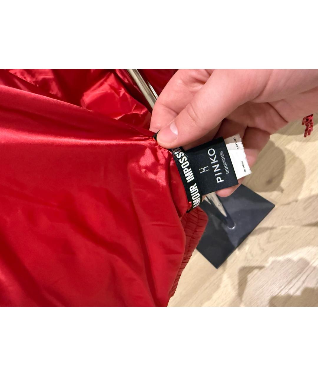 PINKO Красная полиамидовая куртка, фото 4