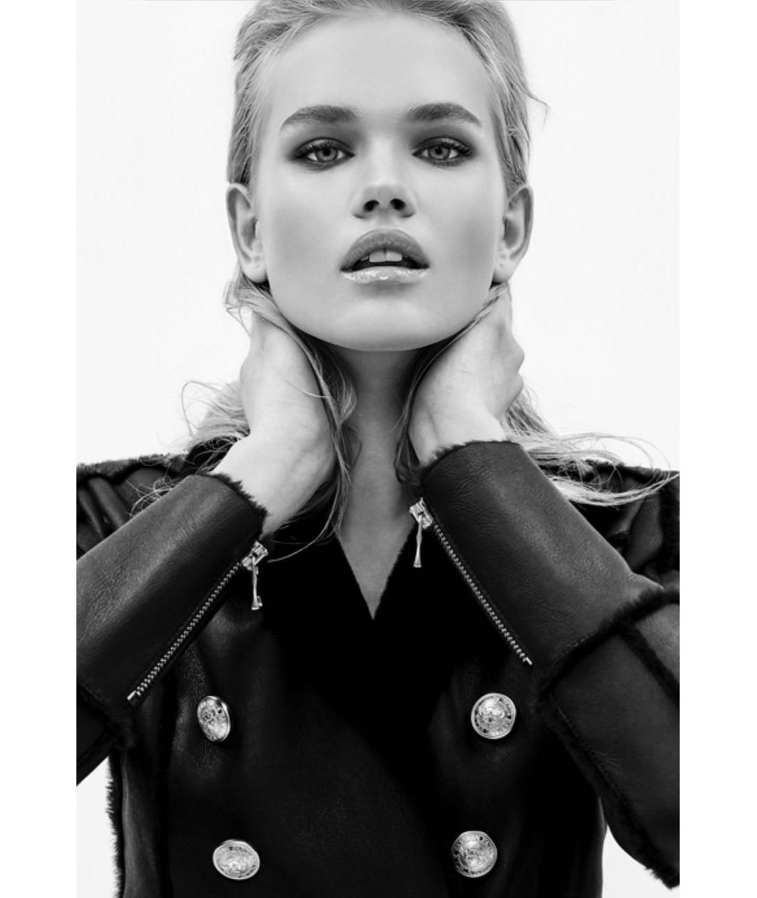 BALMAIN Черная кожаная дубленка, фото 8