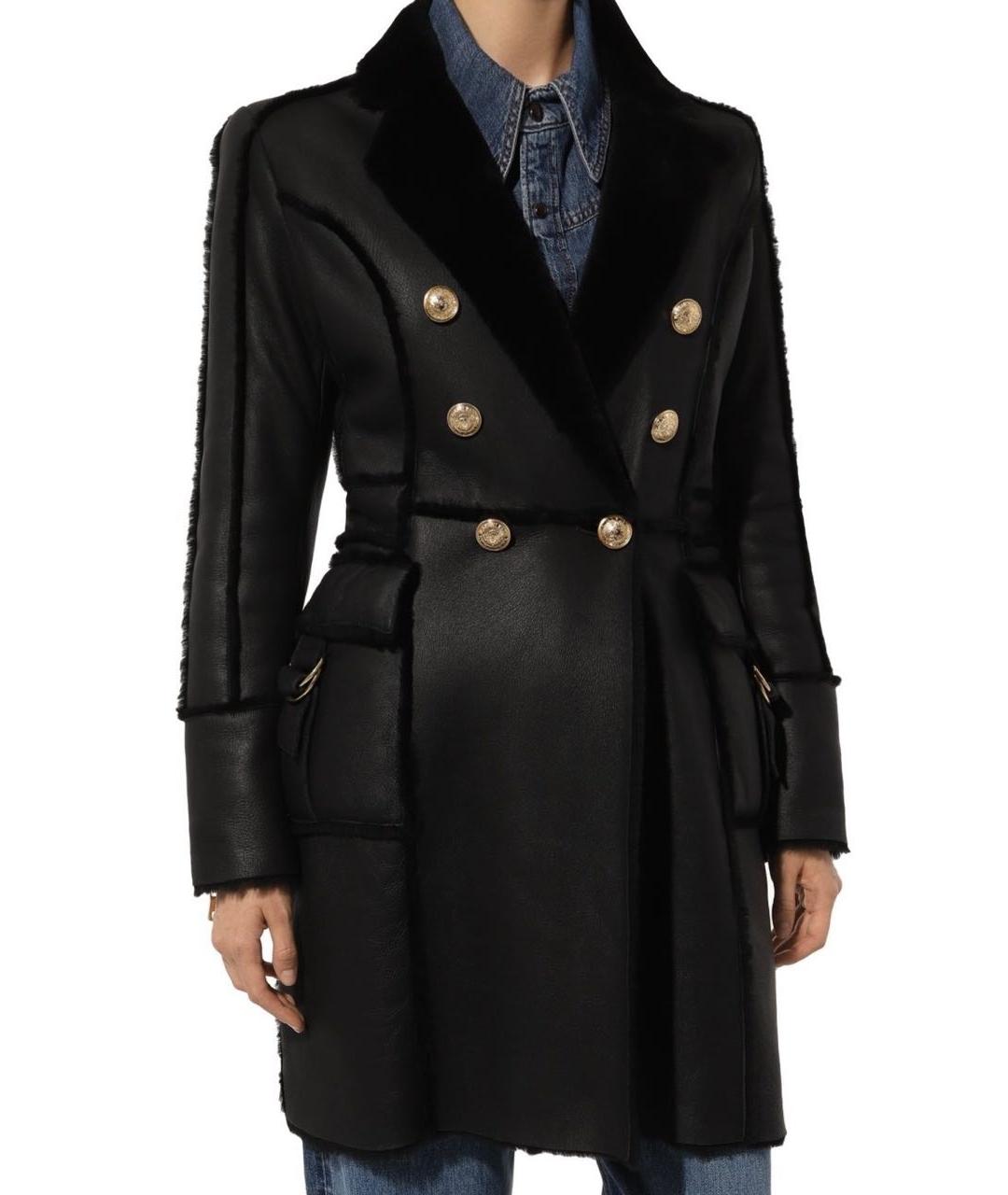 BALMAIN Черная кожаная дубленка, фото 3