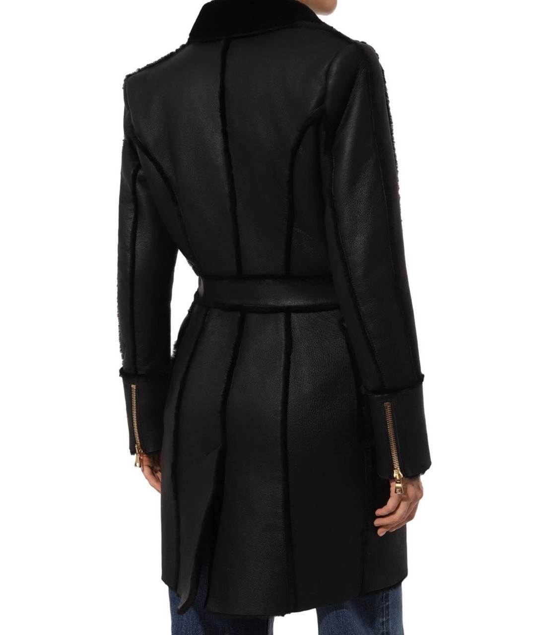 BALMAIN Черная кожаная дубленка, фото 4