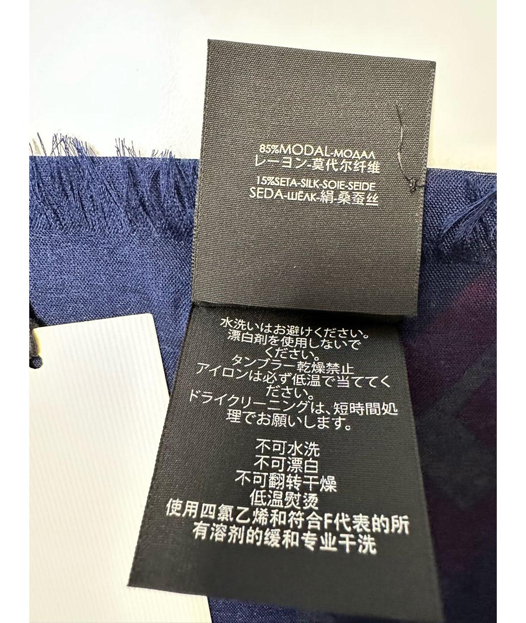 GUCCI Темно-синий шелковый платок, фото 4