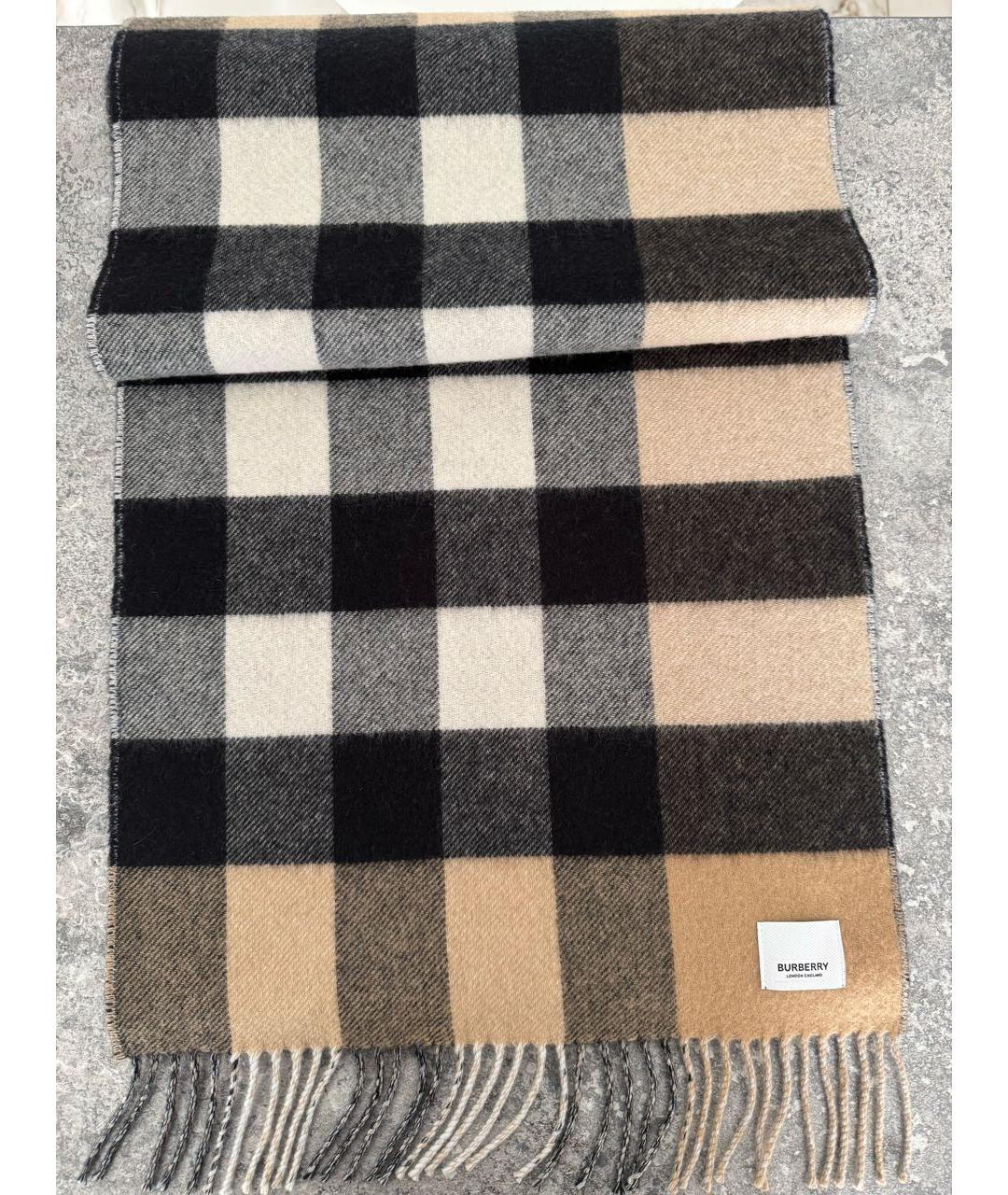 BURBERRY Темно-синий кашемировый шарф, фото 5