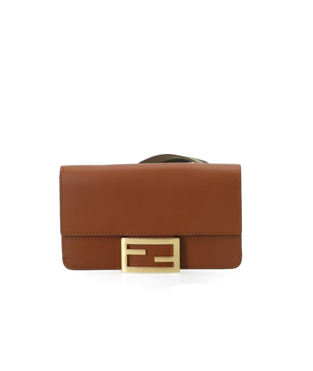 FENDI Оранжевая кожаная сумка через плечо, фото 3