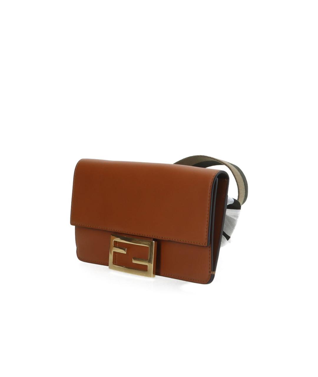 FENDI Оранжевая кожаная сумка через плечо, фото 4