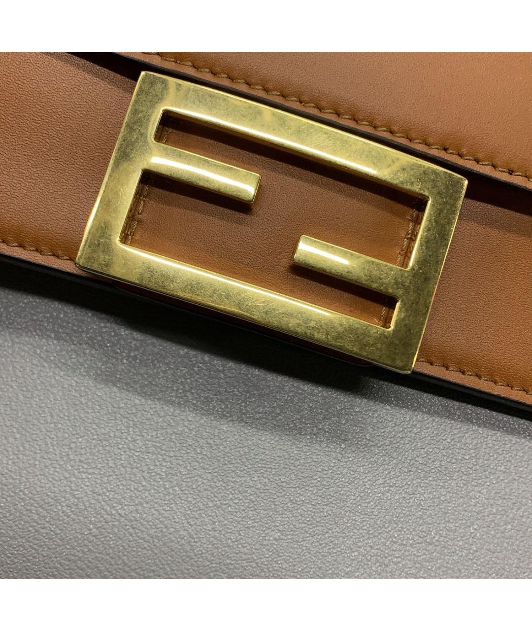 FENDI Оранжевая кожаная сумка через плечо, фото 6