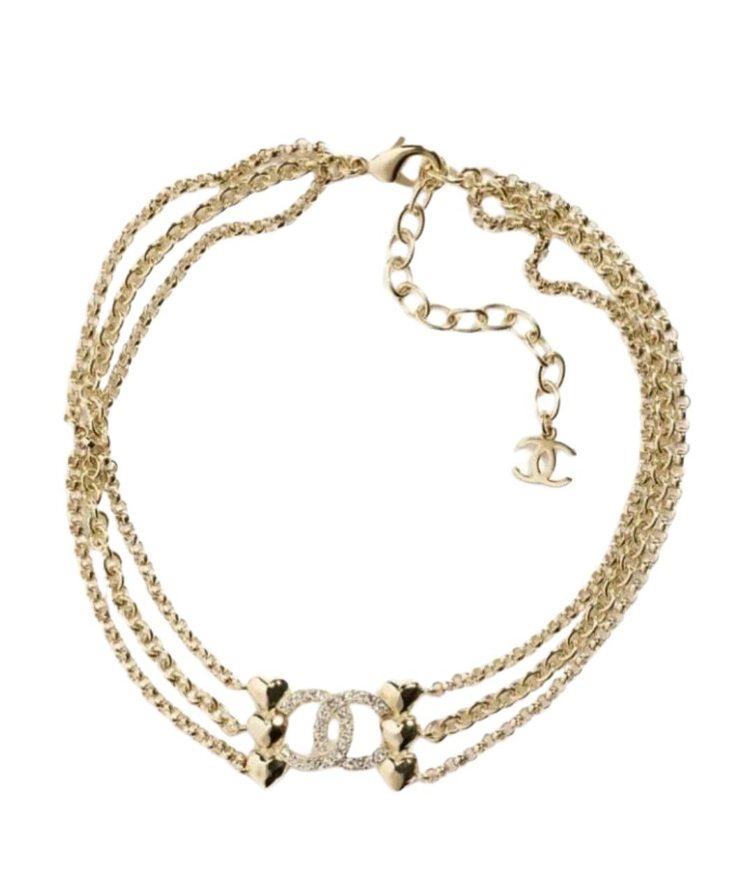 CHANEL Золотой металлический чокер, фото 1