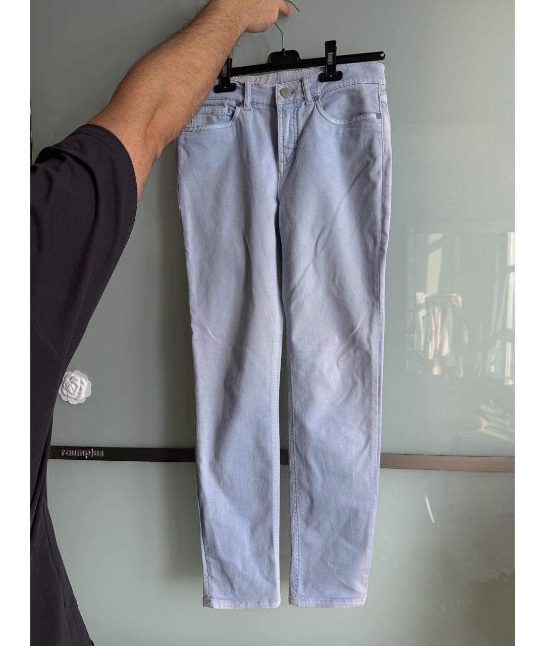 LORO PIANA Голубые хлопковые джинсы слим, фото 5
