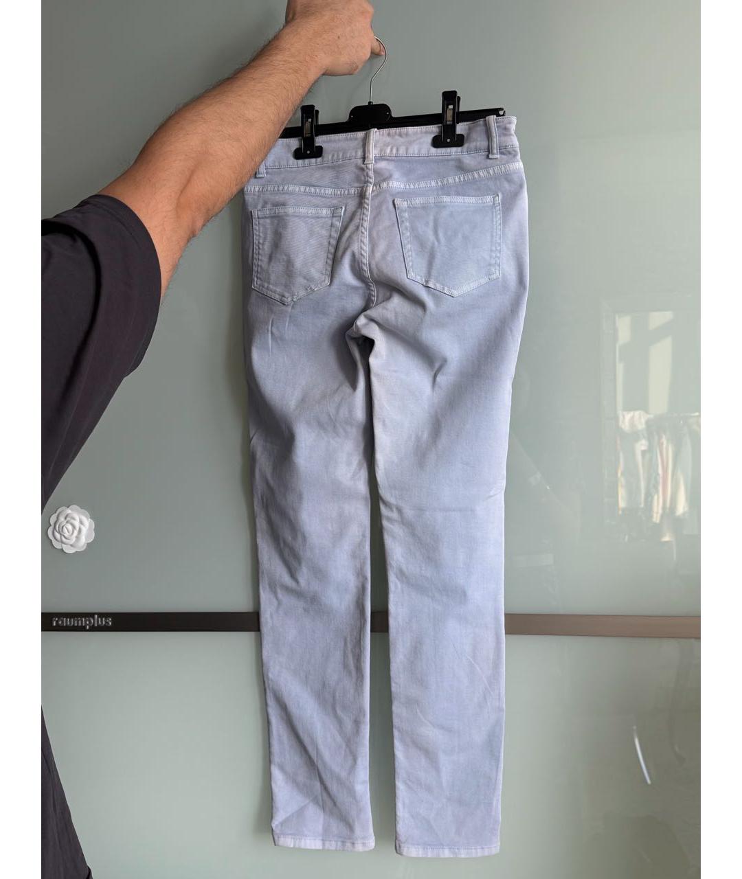 LORO PIANA Голубые хлопковые джинсы слим, фото 2