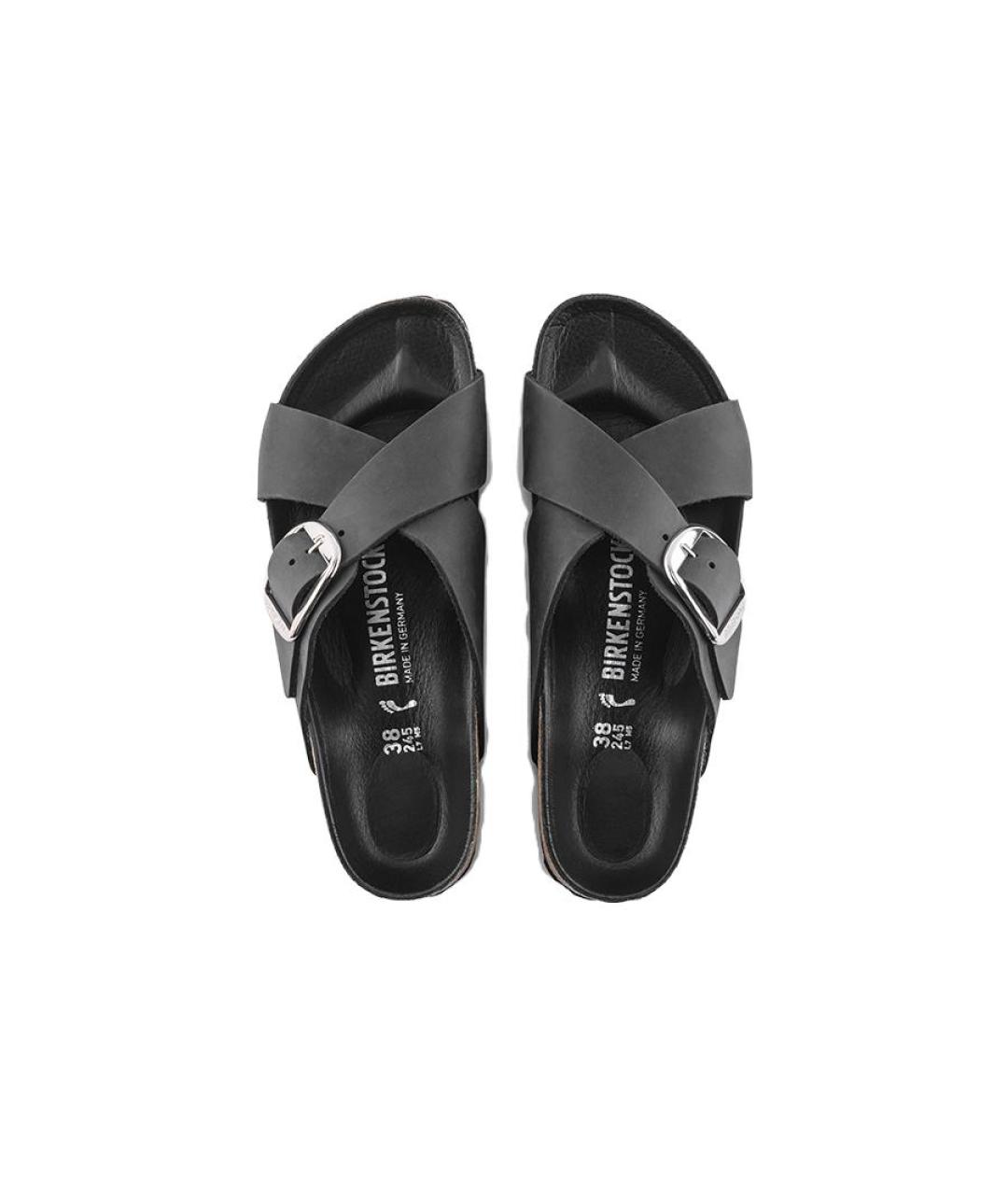 BIRKENSTOCK Черные кожаные сандалии, фото 4