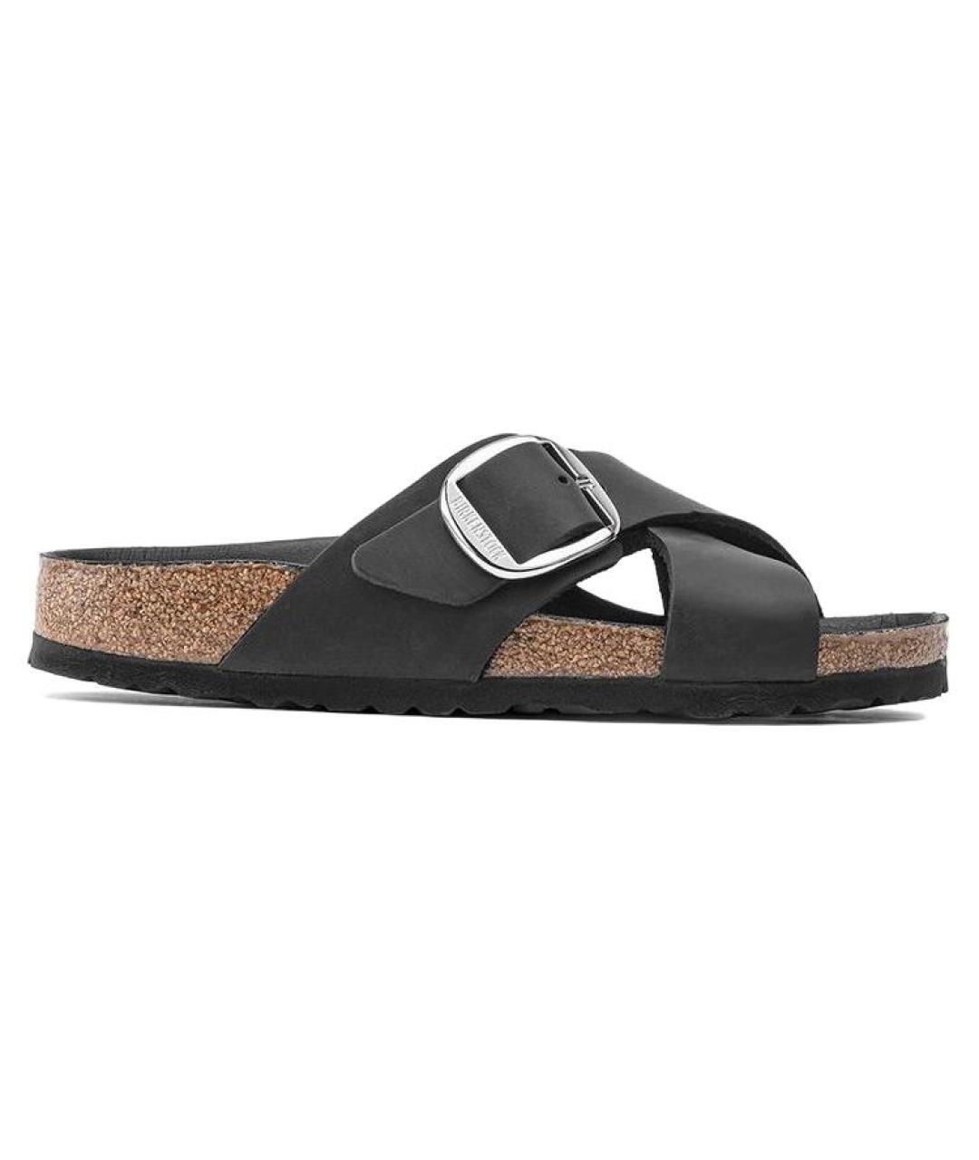 BIRKENSTOCK Черные кожаные сандалии, фото 1