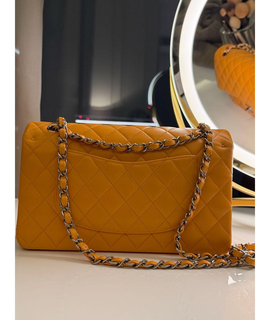 CHANEL Оранжевая кожаная сумка через плечо, фото 3