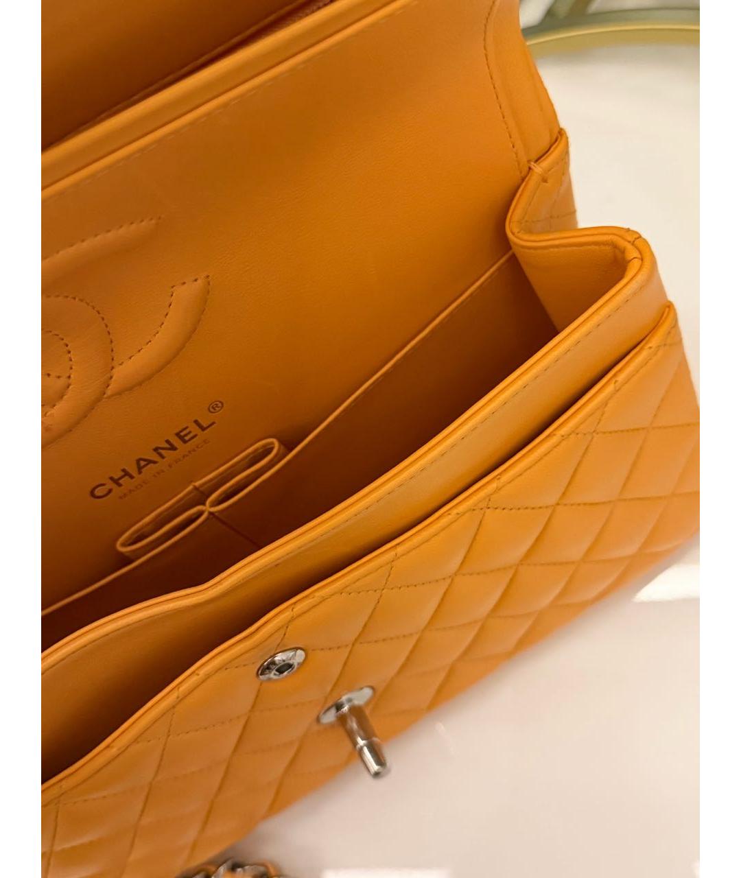 CHANEL Оранжевая кожаная сумка через плечо, фото 4