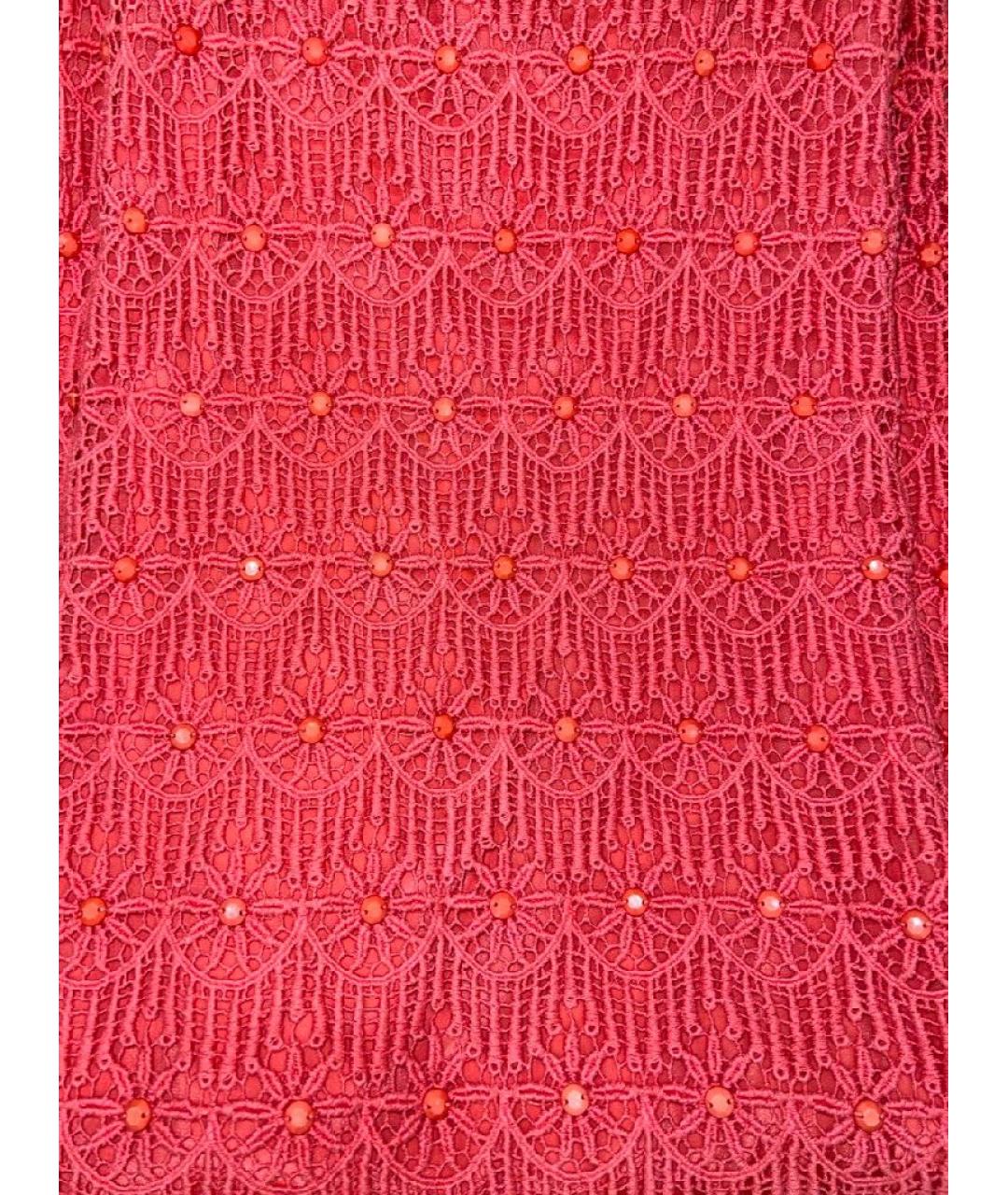 TWIN-SET Коралловое хлопковое коктейльное платье, фото 4