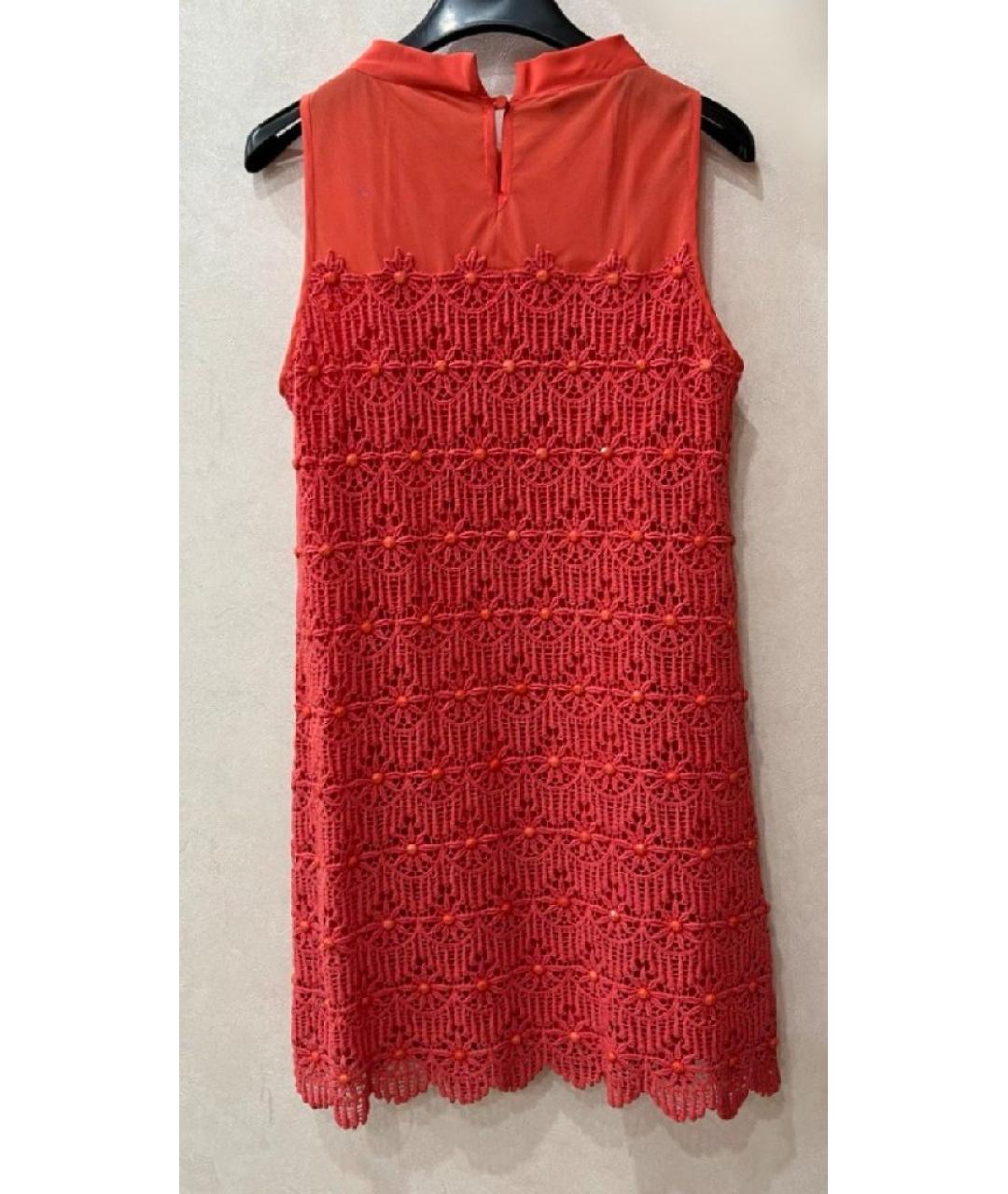 TWIN-SET Коралловое хлопковое коктейльное платье, фото 2