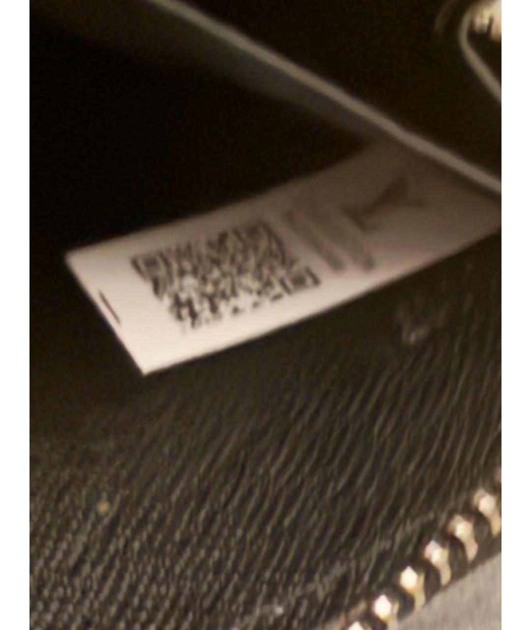 LOUIS VUITTON Черный кожаный кошелек, фото 6