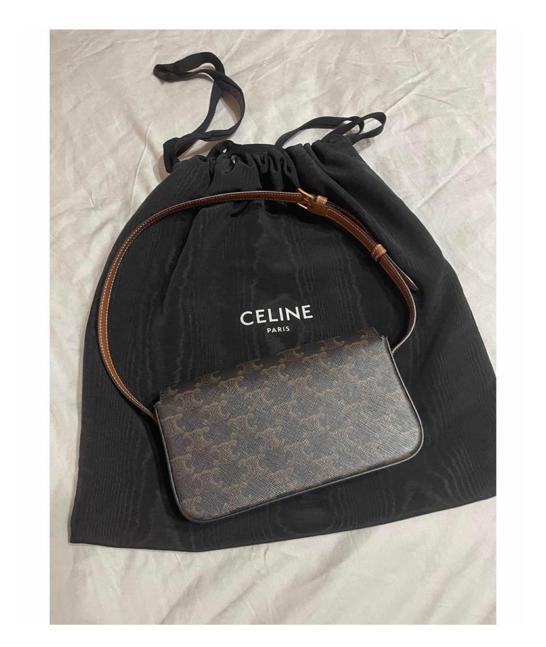 CELINE Коричневая сумка через плечо, фото 3