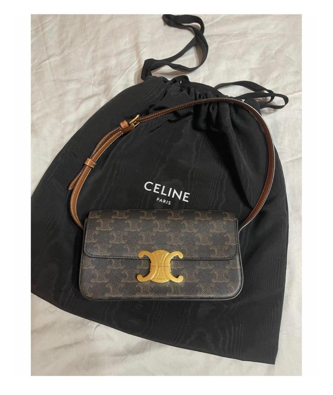 CELINE Коричневая сумка через плечо, фото 2