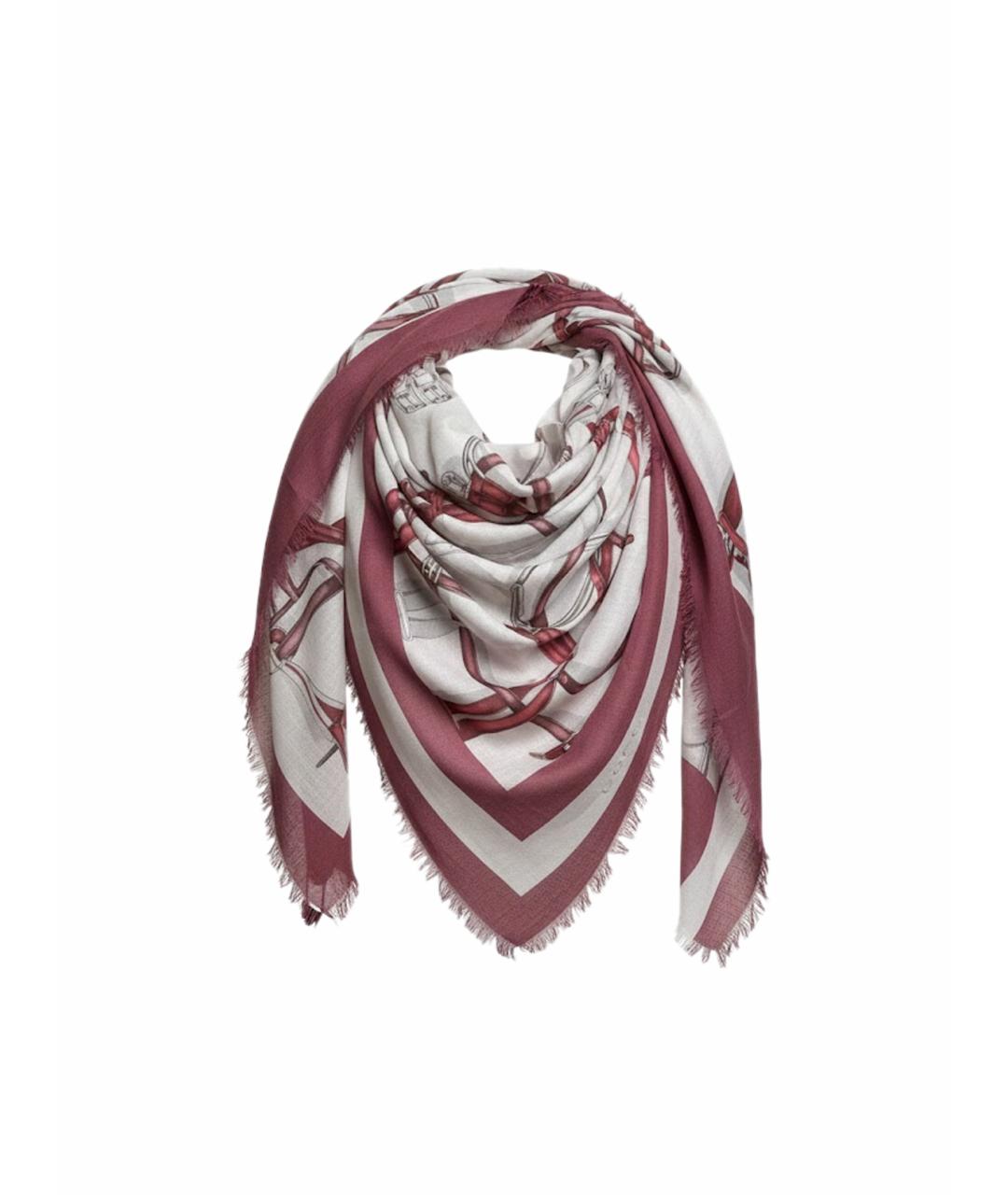 GUCCI Серый шелковый платок, фото 1